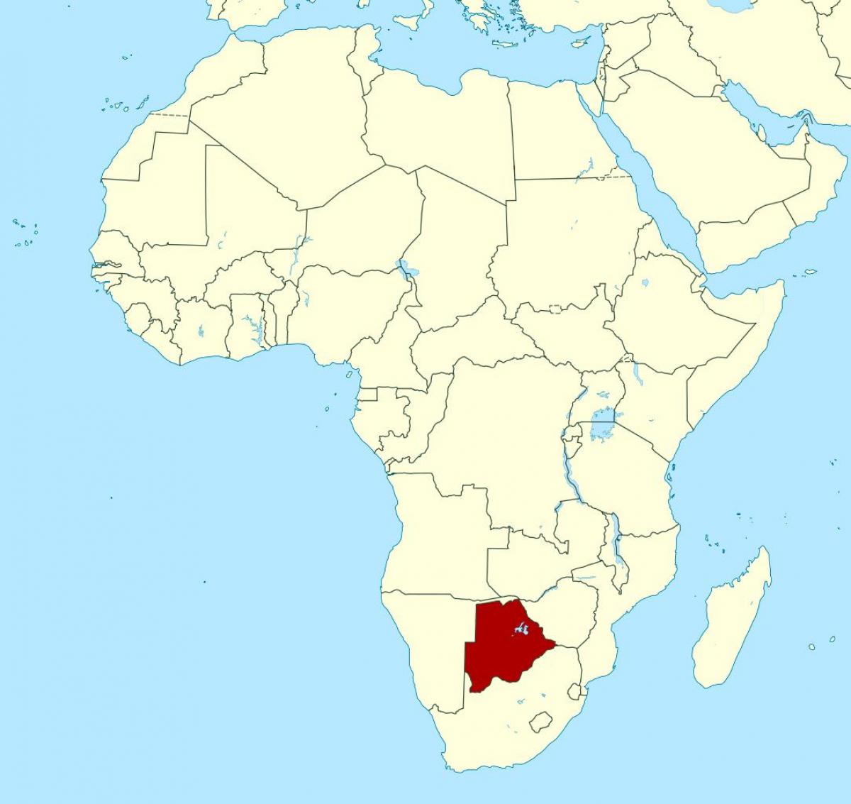 χάρτης της Μποτσουάνα σε κόσμο
