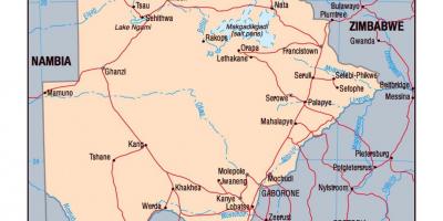 Χάρτης της Μποτσουάνα πολιτική