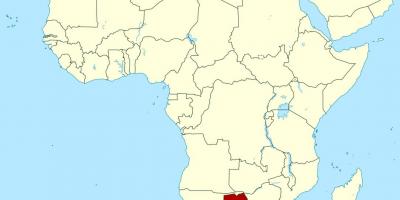 Χάρτης της Μποτσουάνα σε κόσμο