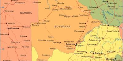 Χάρτης της Μποτσουάνα που δείχνει όλα τα χωριά