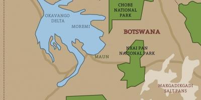 Χάρτης της Μποτσουάνα χάρτης εθνικά πάρκα