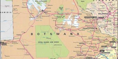 Εμφάνιση χάρτη λεπτομερή οδικό χάρτη της Μποτσουάνα